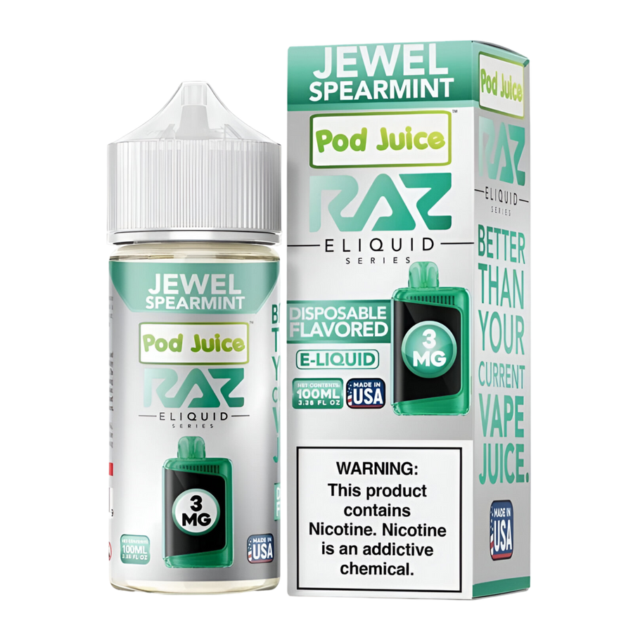 Pod Juice x RAZ Freebase Vape Juice 0 Mg Jewel Spearmint 