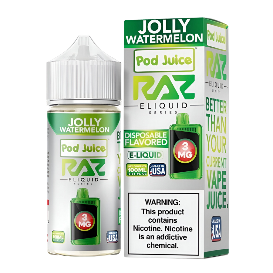 Pod Juice x RAZ Freebase Vape Juice 0 Mg Jolly Watermelon 